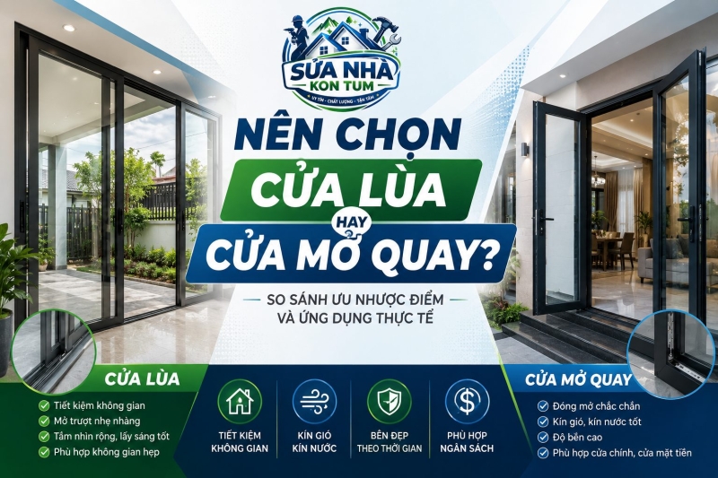 NÊN CHỌN CỬA LÙA HAY CỬA MỞ QUAY CHO NHÀ Ở?