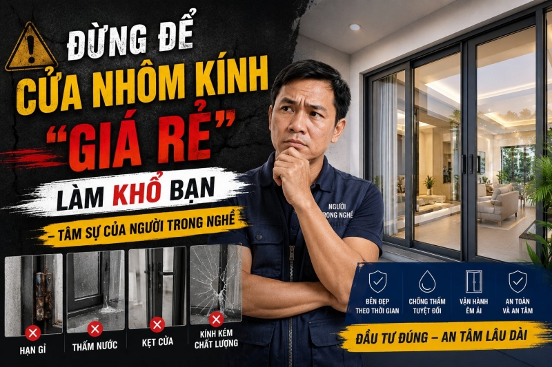 ĐỪNG ĐỂ CỬA NHÔM KÍNH “GIÁ RẺ” LÀM KHỔ BẠN – TÂM SỰ CỦA NGƯỜI TRONG NGHỀ