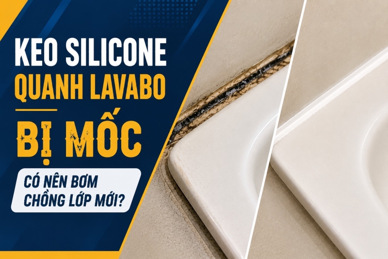 KEO SILICON QUANH LAVABO BỊ MỐC - CÓ NÊN BƠM CHỒNG LỚP MỚI?