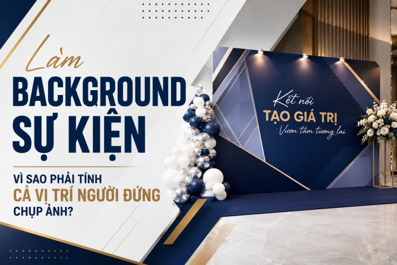 LÀM BACKGROUND SỰ KIỆN: VÌ SAO PHẢI TÍNH CẢ VỊ TRÍ NGƯỜI ĐỨNG CHỤP ẢNH