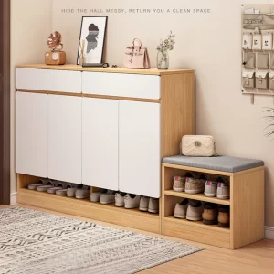 Tủ giày gỗ MDF có nệm ngồi